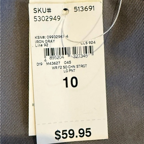 NWT Lands End Gray Mid Rise Straight Leg Pants. Size 10 - Picture 3 of 8
